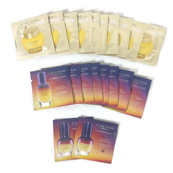 L'occitane Anti Aging 10xDivine Cream &8x Reset Serum 2x Eye Serum Total 20 New - Picture 1 of 4